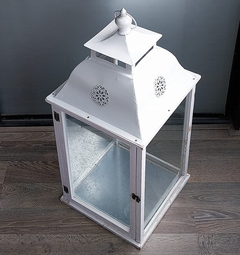 Set á 2 st. Windlichten + Standaard, Landelijk/Brocante stijl - Afbeelding 11