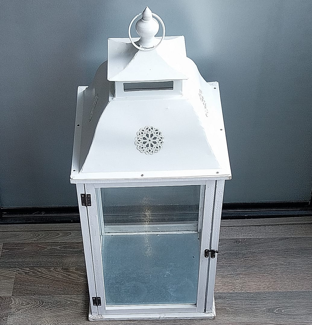 Set á 2 st. Windlichten + Standaard, Landelijk/Brocante stijl - Afbeelding 10