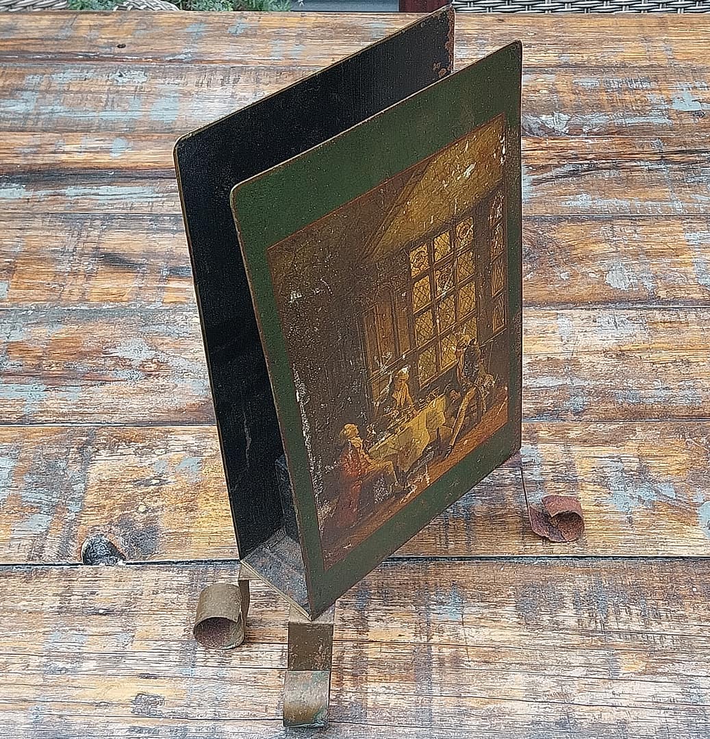 Brocante lange luciferhouder met 18e eeuws tafereel - Afbeelding 2