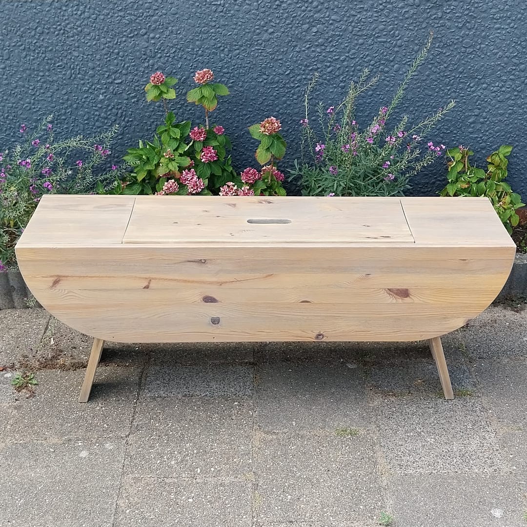 Ikea RYSSBY Grenen Bank met opbergvak, Gray Wash - Afbeelding 3