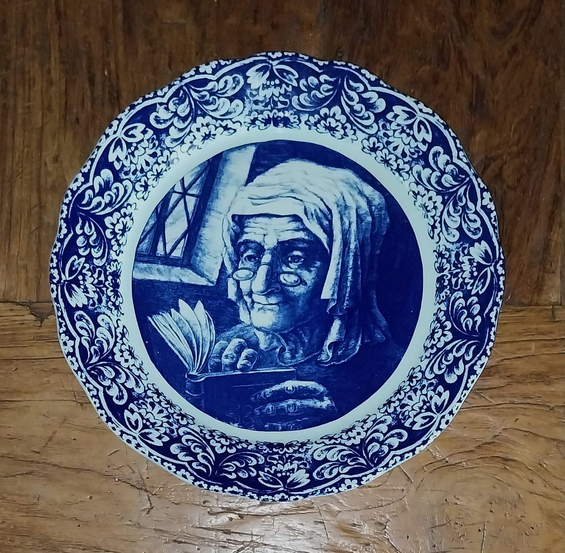 Set Wandborden Visser en Vissersvrouw Boch-Delftsblauw - Afbeelding 4