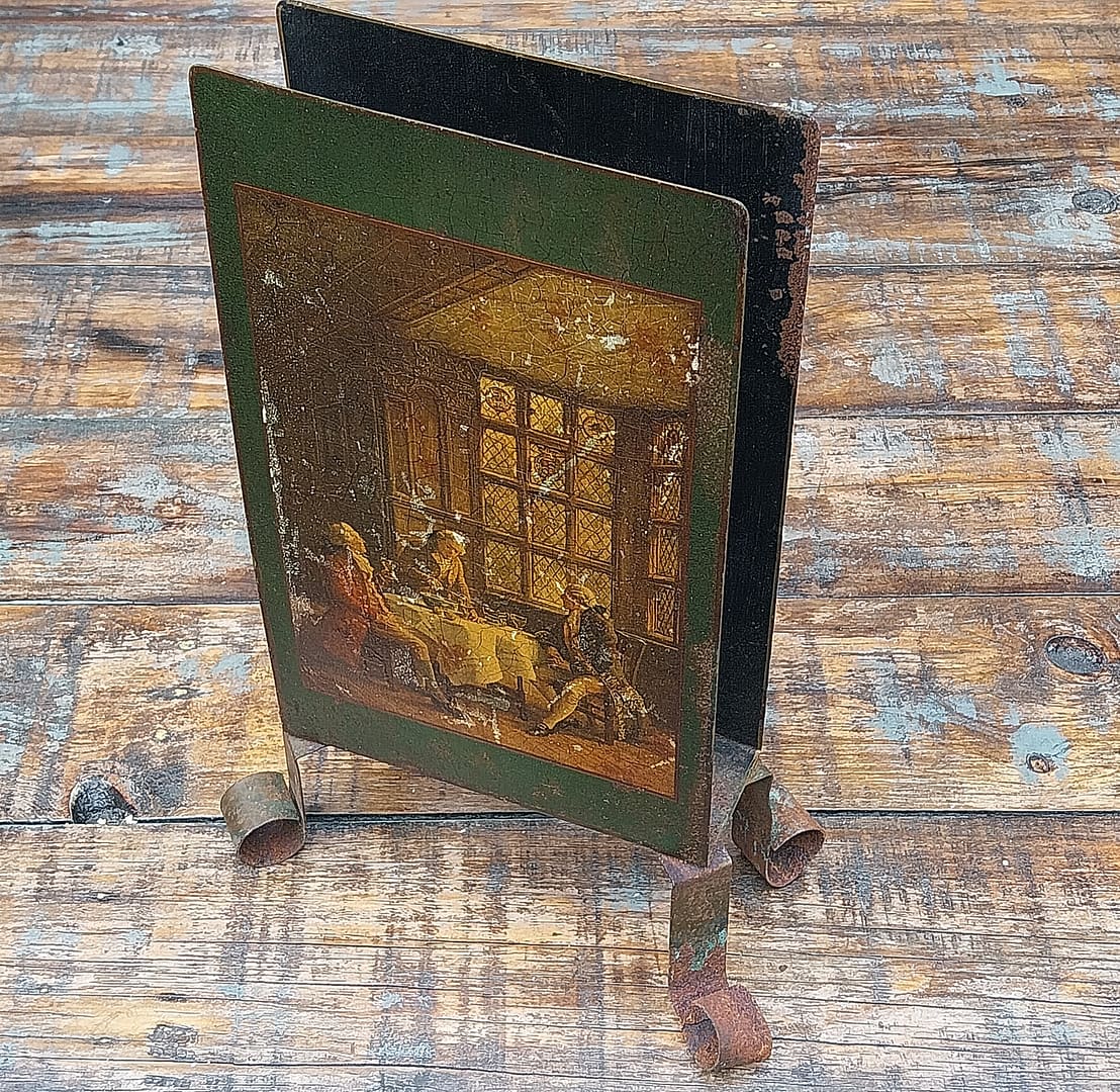 Brocante lange luciferhouder met 18e eeuws tafereel - Afbeelding 5