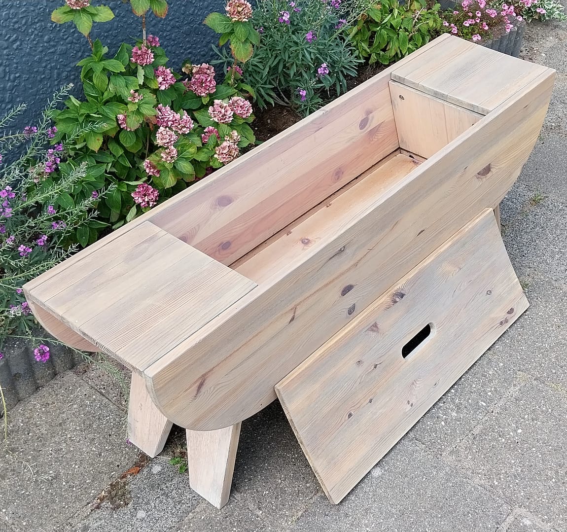 Ikea RYSSBY Grenen Bank met opbergvak, Gray Wash - Afbeelding 2