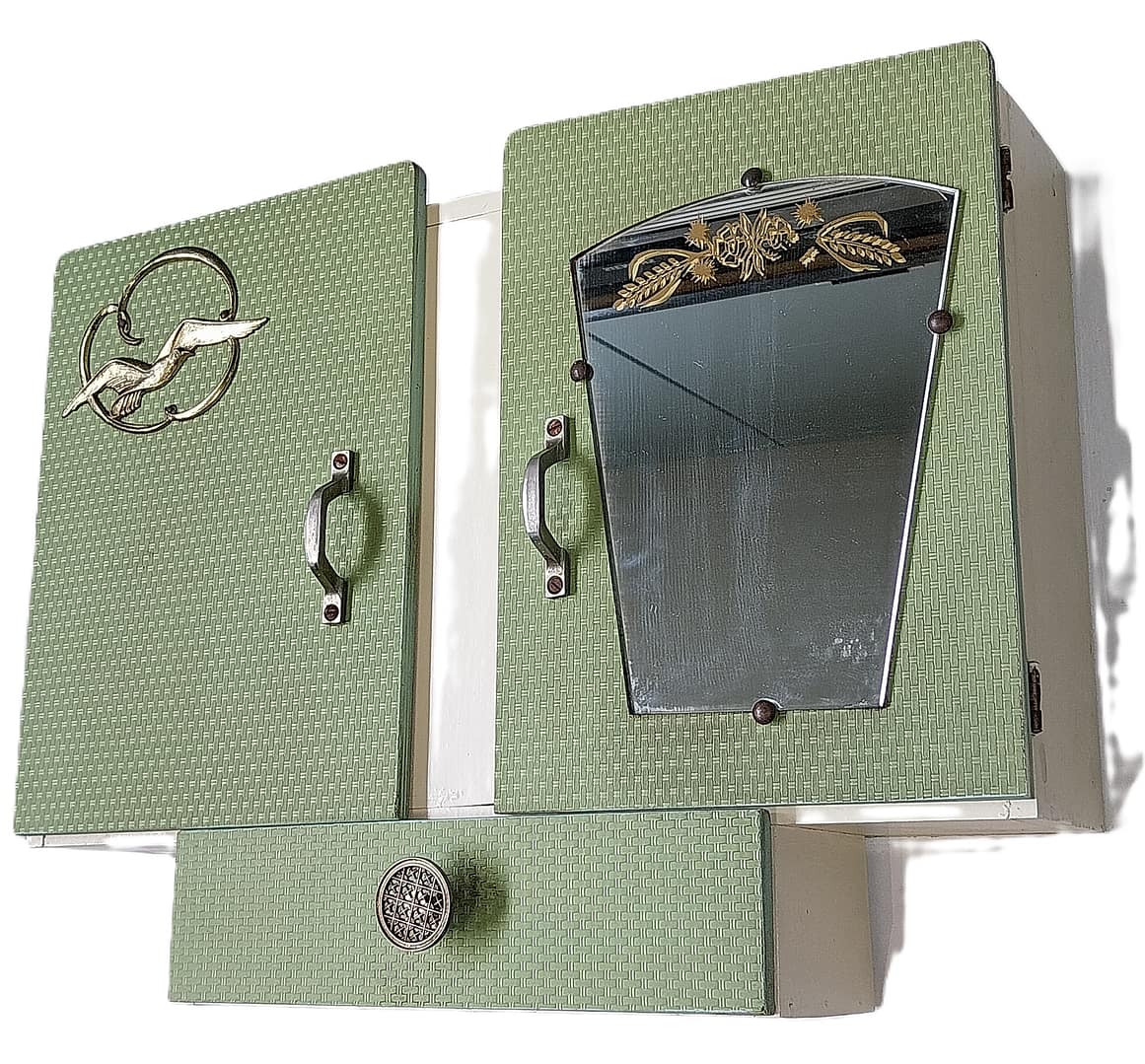 Retro - Wandkastje/ Badkamerkastje/ Toiletkastje, jaren ‘50 - Afbeelding 3