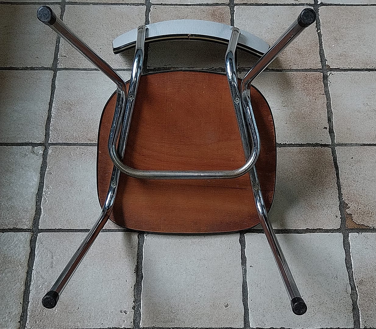 6 st. lichtgrijze Formica keukenstoelen - Afbeelding 11