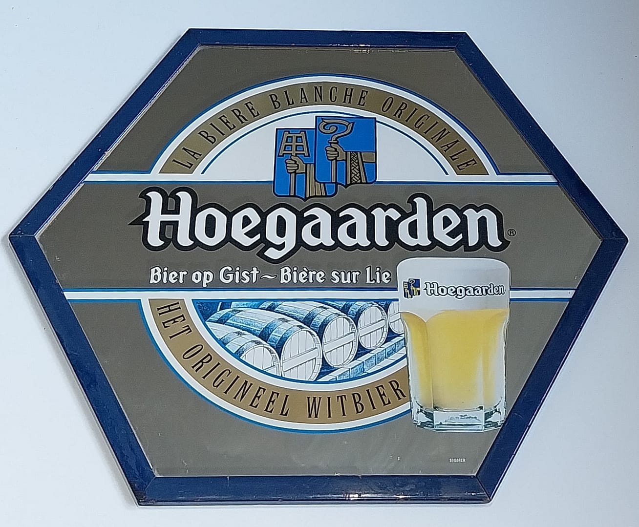 Hoegaarden 6-hoekig Bierspiegel /Barspiegel - Afbeelding 3