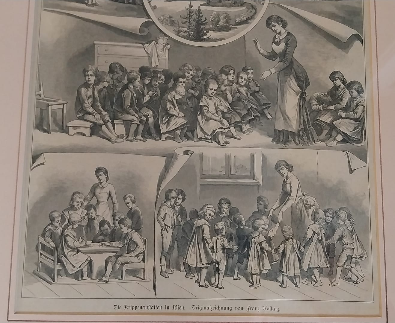 Antieke Prent Frans Kollarz, “Die Krippenanstalten in Wien" - Afbeelding 4