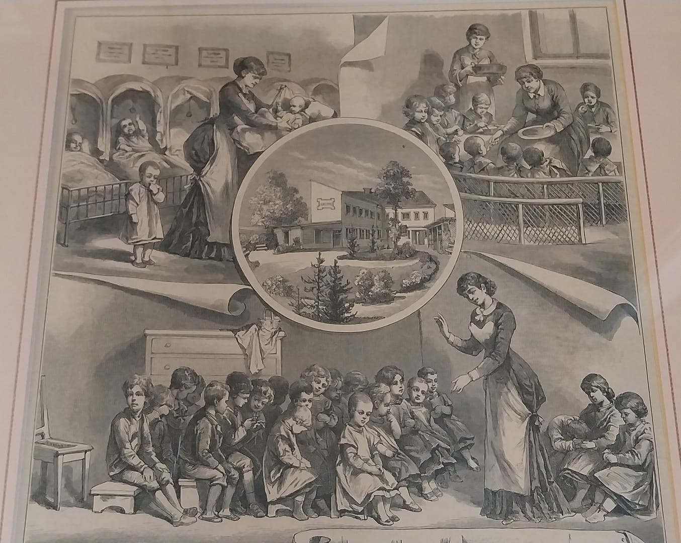 Antieke Prent Frans Kollarz, “Die Krippenanstalten in Wien" - Afbeelding 5