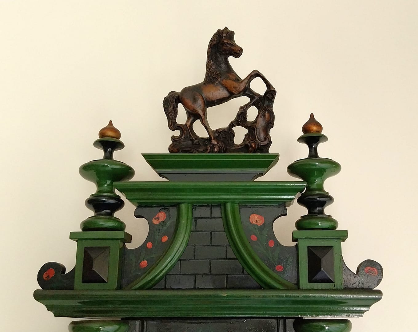 Antieke Friese Hindeloopen wandklok / Klok - Afbeelding 5