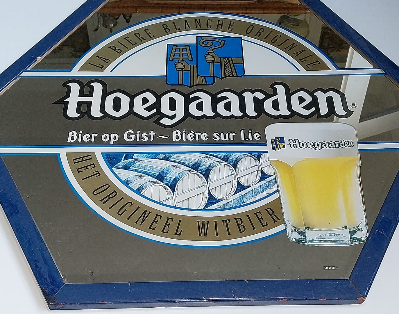 Hoegaarden 6-hoekig Bierspiegel /Barspiegel - Afbeelding 2