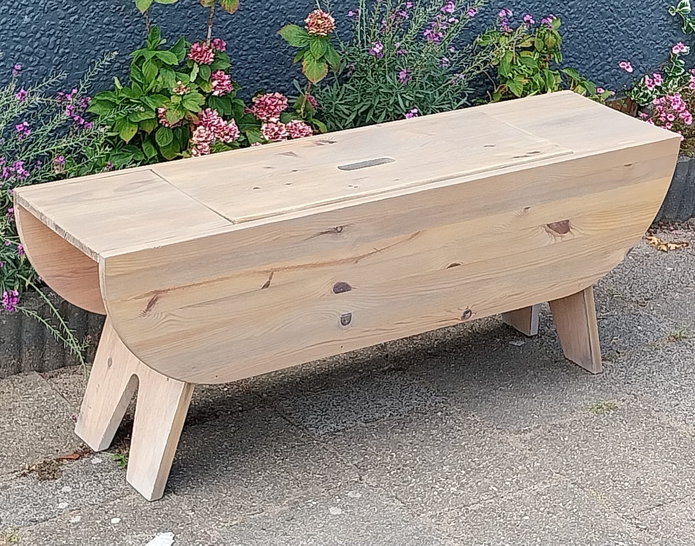 Ikea RYSSBY Grenen Bank met opbergvak, Gray Wash