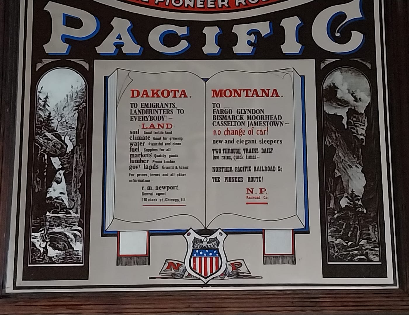 Oude reclamespiegel NP Railroad Co. - Afbeelding 3