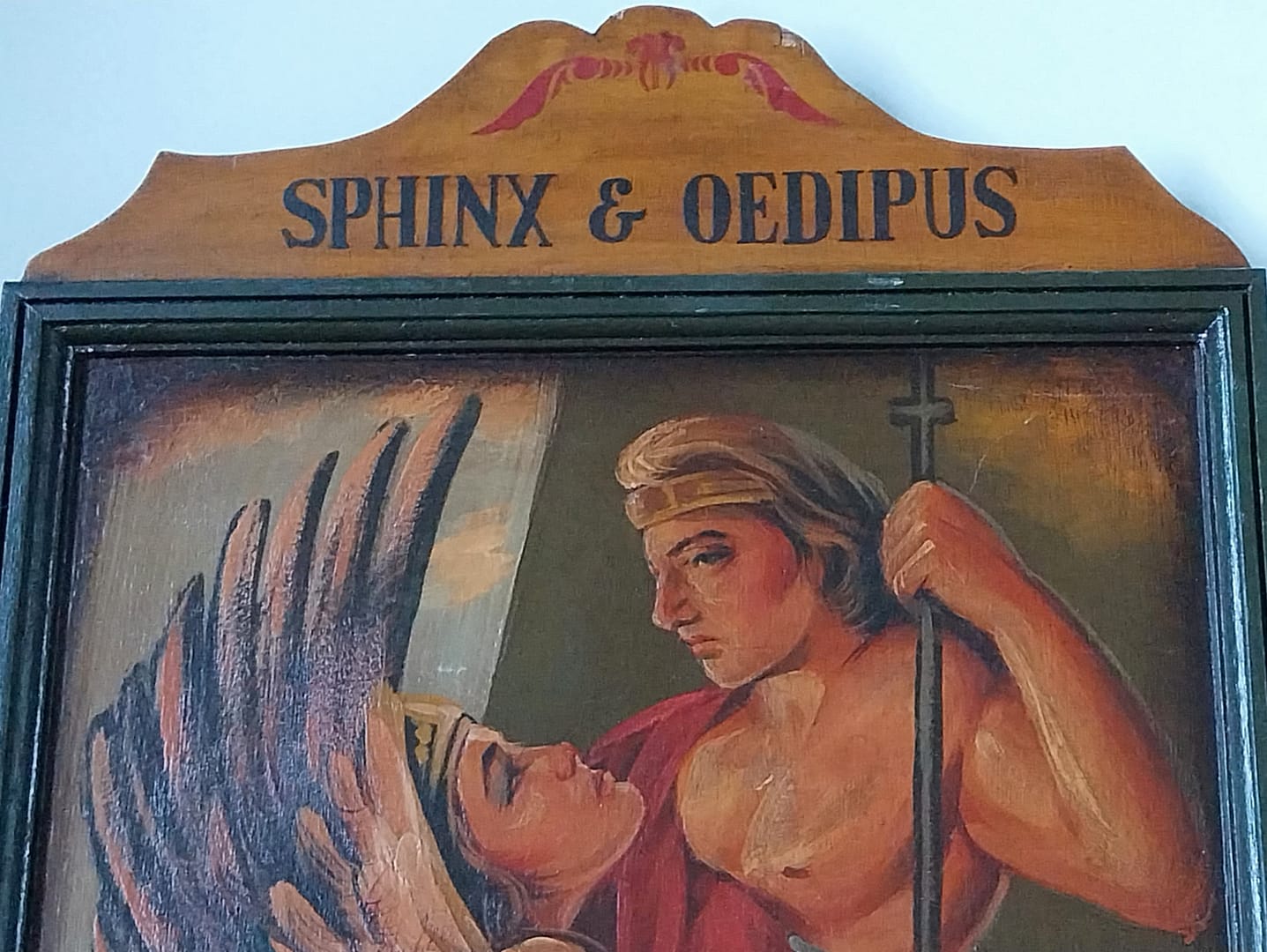 Sphinx & Oedipus (Myth and Legend) Schilderij op houten bord - Afbeelding 2