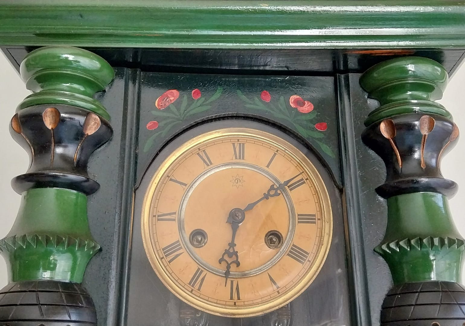 Antieke Friese Hindeloopen wandklok / Klok - Afbeelding 7