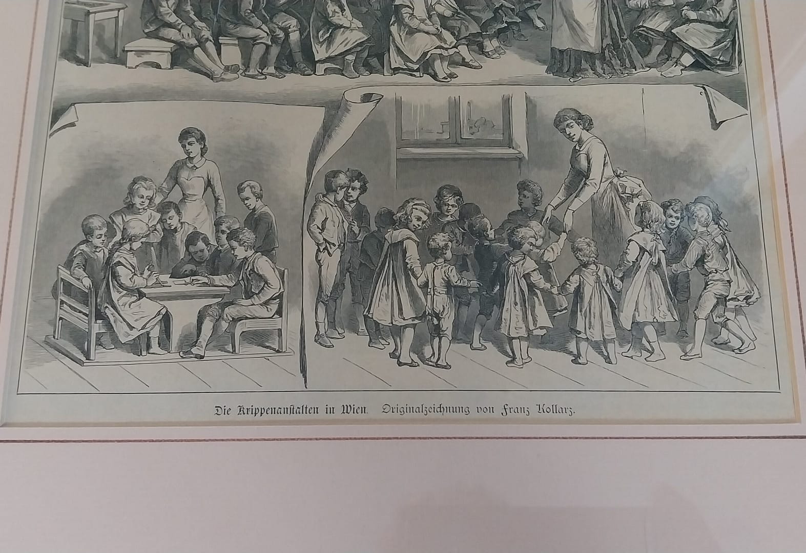 Antieke Prent Frans Kollarz, “Die Krippenanstalten in Wien" - Afbeelding 3