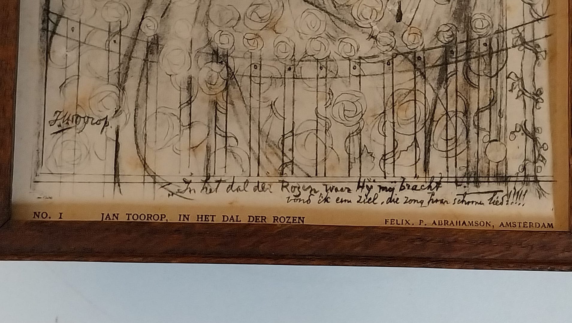 Antieke prent "In het dal der rozen" van Jan Toorop - Afbeelding 2