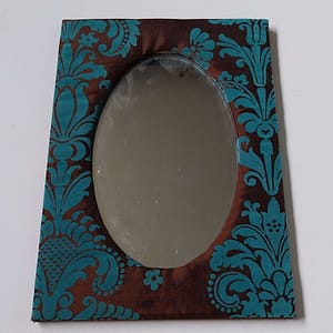Vintage jaren '70 spiegel met stofbekleed
