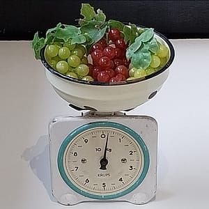 Werkende Emaille Krups Weegschaal tot 10 kg, jaren '40