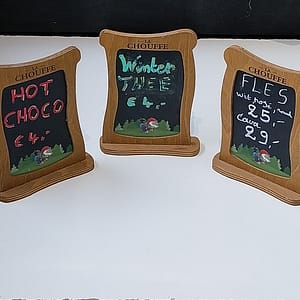 3 stuks La Chouffe Bier tafel krijtbordjes