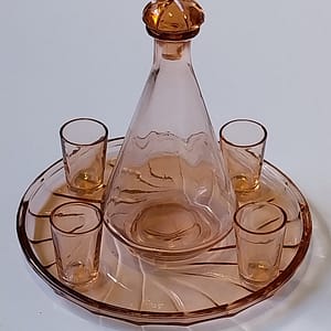 Rosalin Likeurset Karaf/Dienblad/Glazen Portieux Vallerysthal