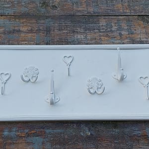 Brocante witte wandkapstok