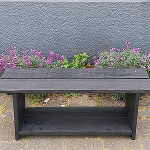 Zwart Steigerhouten Tuinbankje/Plantenbankje