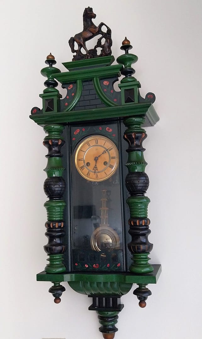 Antieke Friese Hindeloopen wandklok / Klok - Afbeelding 9