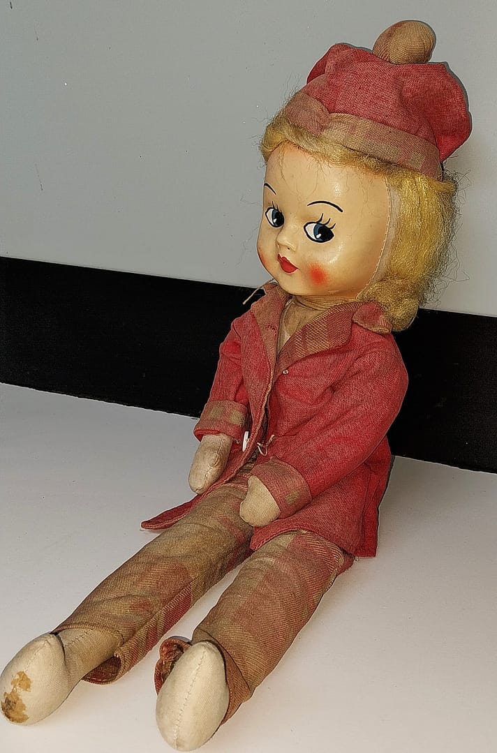 Vintage handgemaakte pop, jaren ‘50 - Afbeelding 6