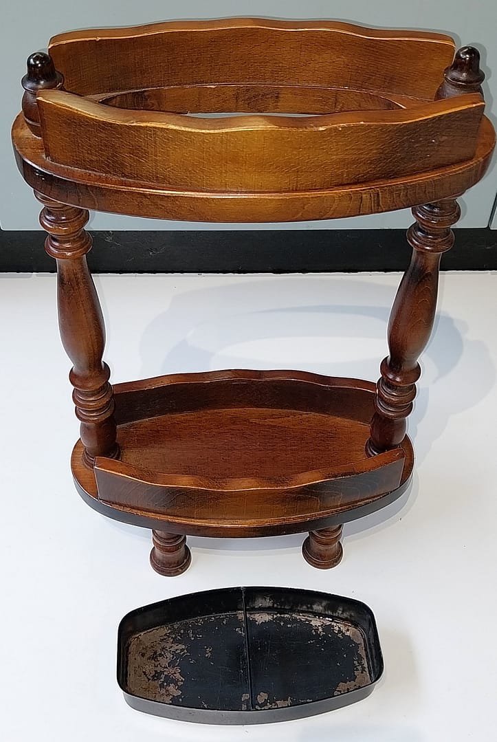 Teak Houten Paraplubak en/of Wandelstokhouder - Afbeelding 4