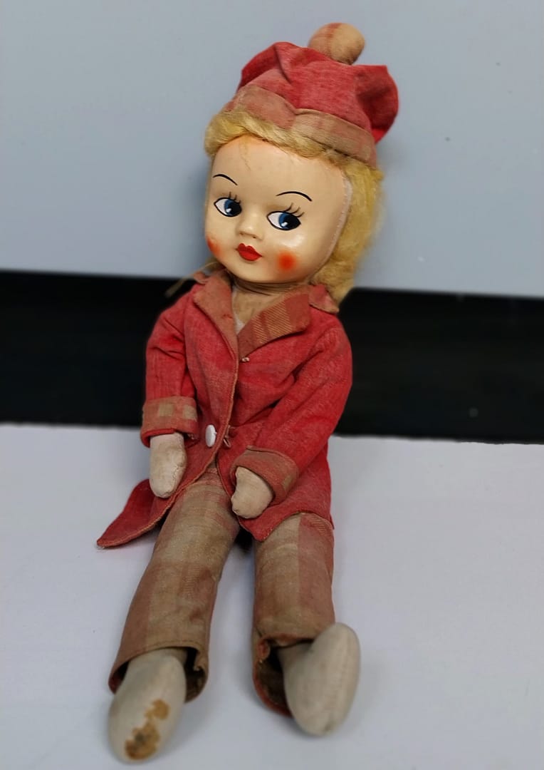 Vintage handgemaakte pop, jaren ‘50 - Afbeelding 3