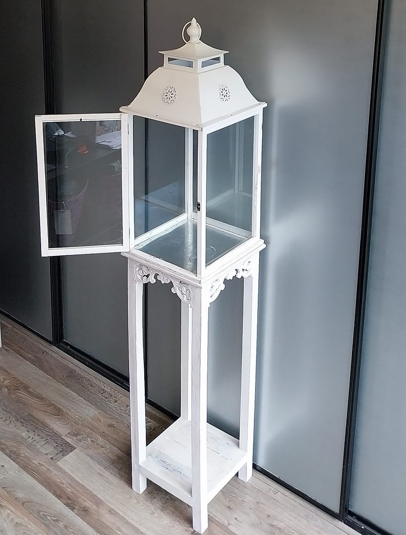 Set á 2 st. Windlichten + Standaard, Landelijk/Brocante stijl - Afbeelding 7