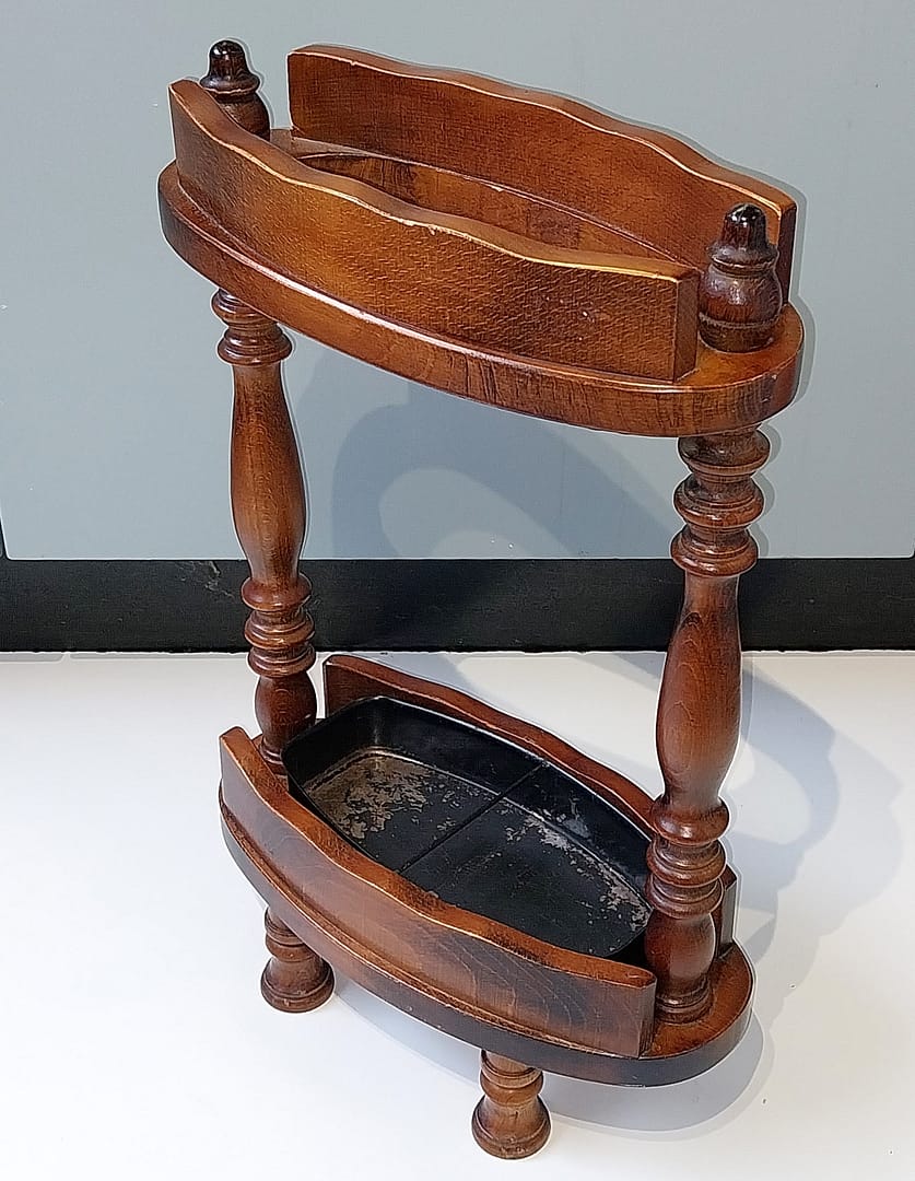 Teak Houten Paraplubak en/of Wandelstokhouder - Afbeelding 2