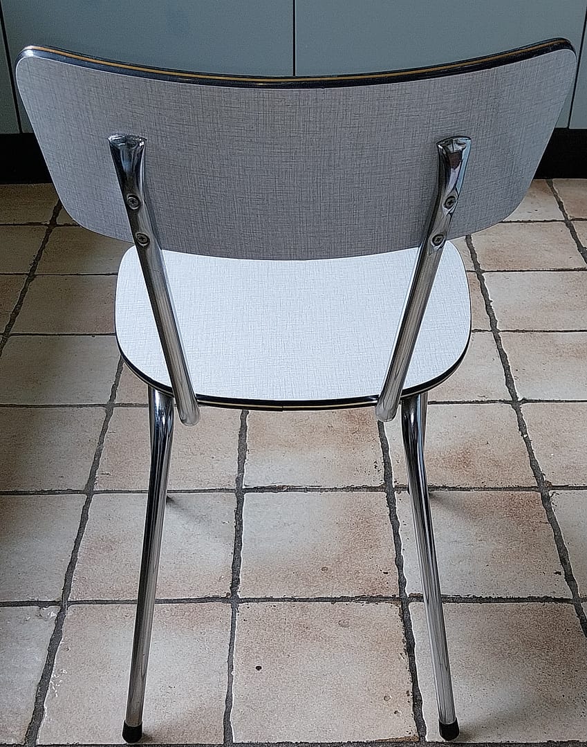 6 st. lichtgrijze Formica keukenstoelen - Afbeelding 10