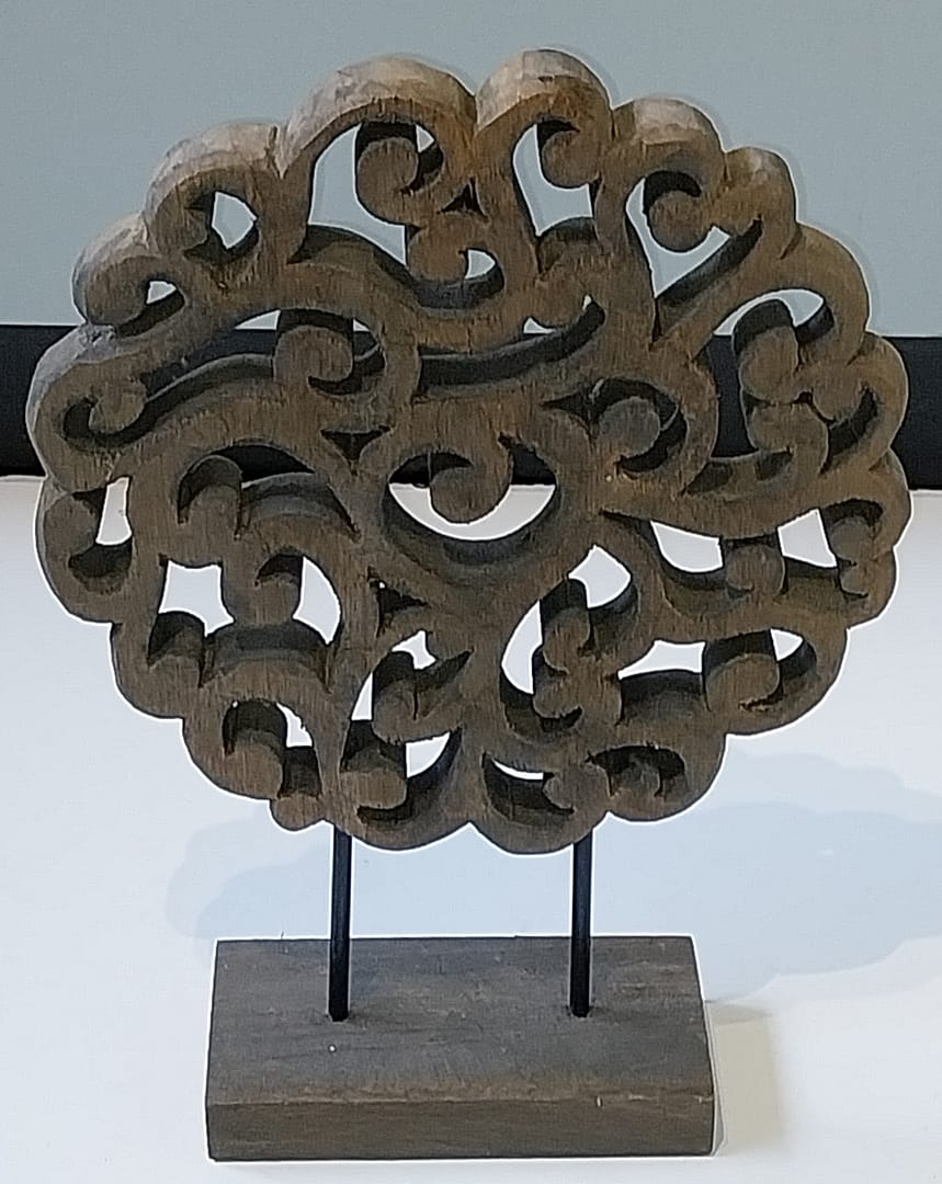 Set á 2 st. Houten Ornament op standaard - Afbeelding 2