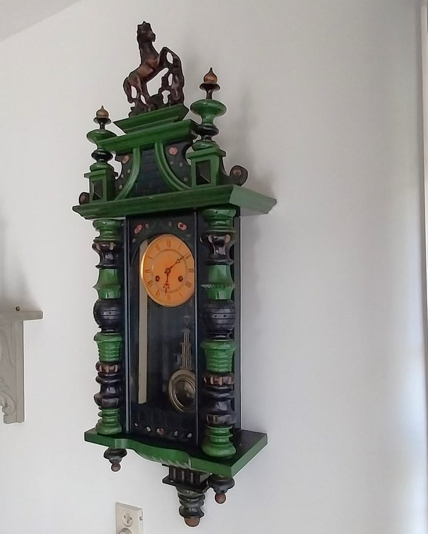 Antieke Friese Hindeloopen wandklok / Klok - Afbeelding 2