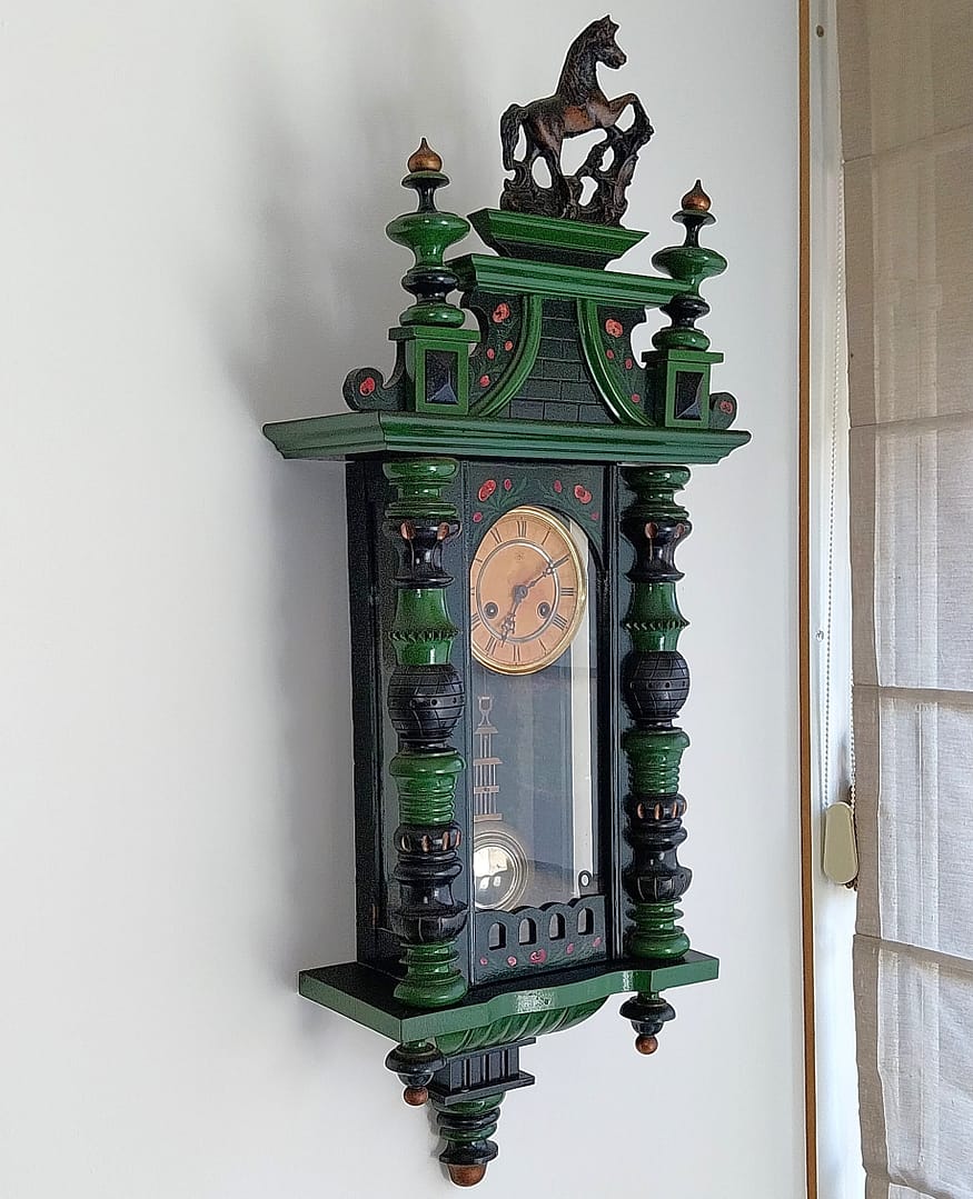 Antieke Friese Hindeloopen wandklok / Klok