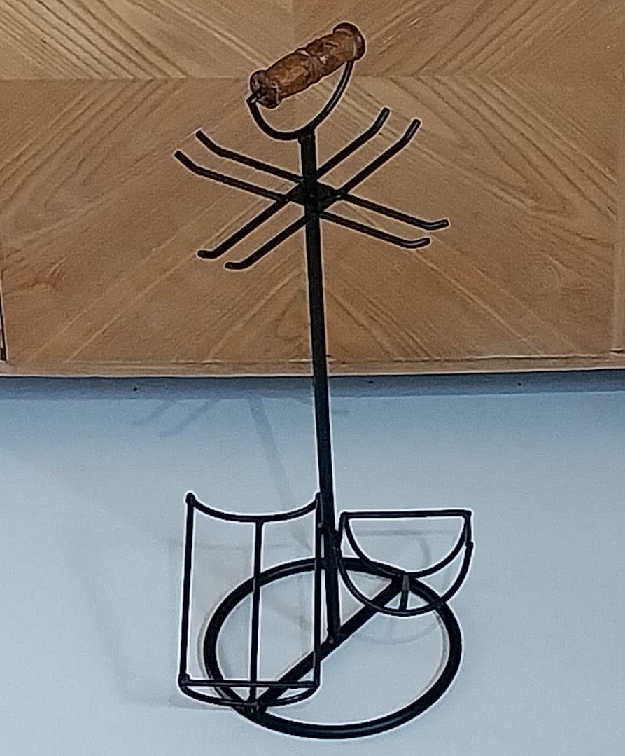 Smeedijzeren tafel-wijnrek/ wijnfleshouder - Afbeelding 2