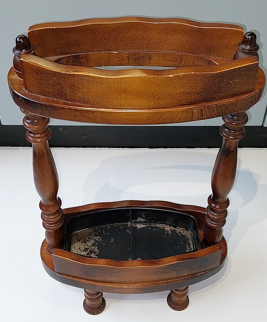 Teak Houten Paraplubak en/of Wandelstokhouder