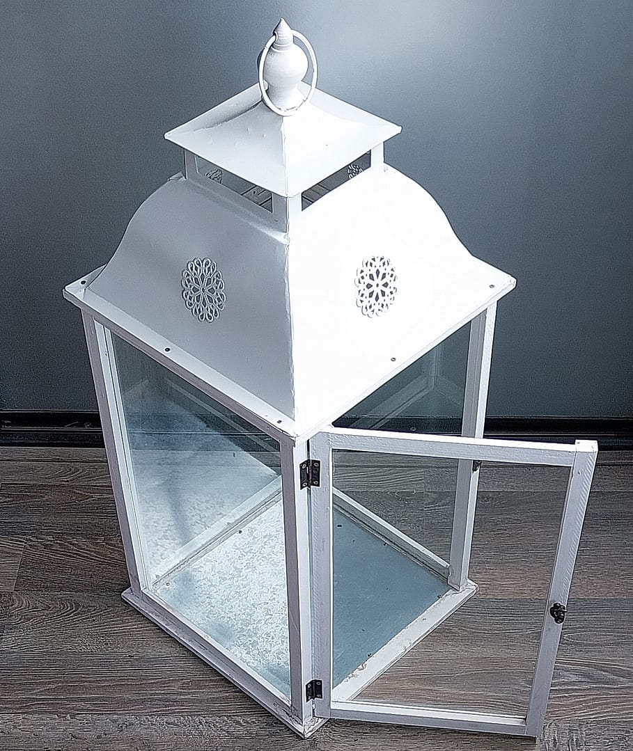 Set á 2 st. Windlichten + Standaard, Landelijk/Brocante stijl - Afbeelding 9