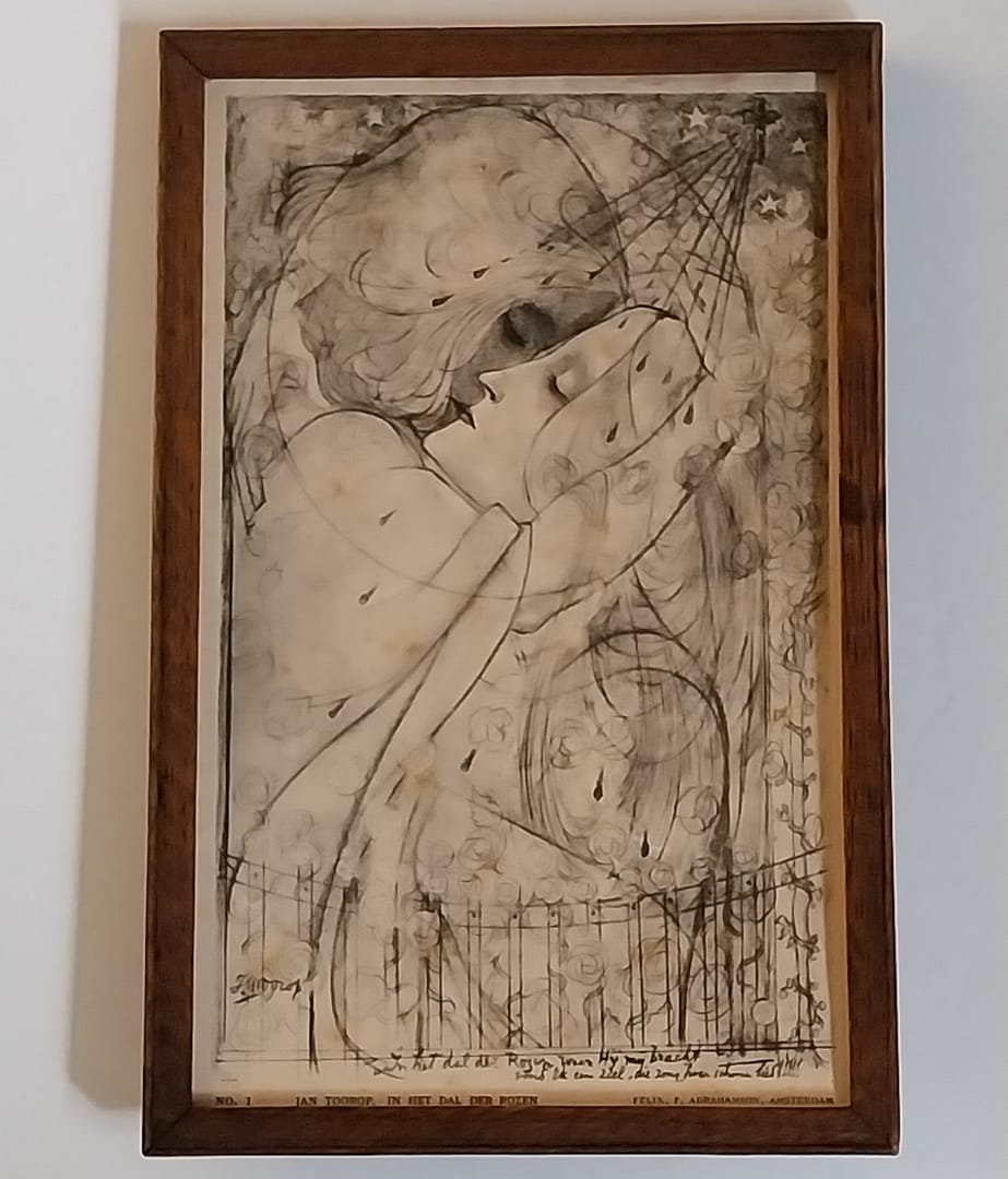 Antieke prent "In het dal der rozen" van Jan Toorop