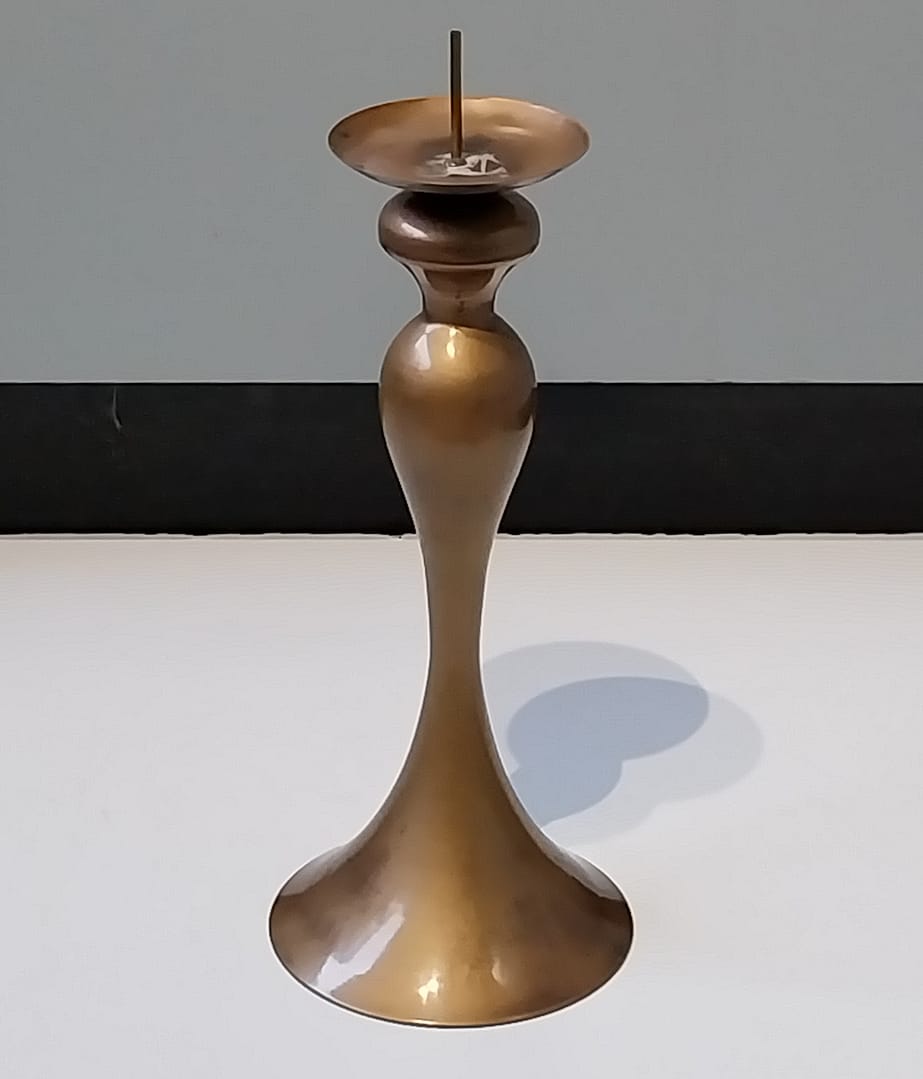 Elegante Messingkleurige Kandelaar, Hoogte 45 cm