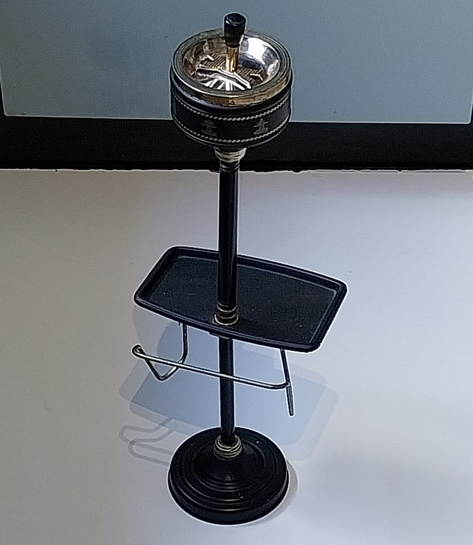 Vintage staande zwarte draaiasbak jaren 60/70 - Afbeelding 6