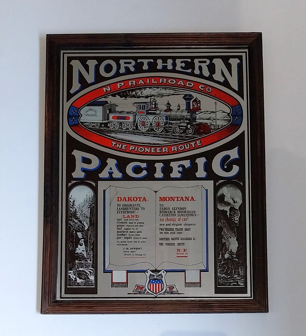 Oude reclamespiegel NP Railroad Co.
